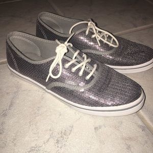 Gray Sequins Vans Shoes